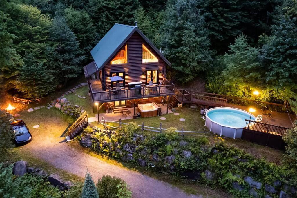 Le Courchevel Luxe Chalet - Private Pool - Jacuzzi - Ski Saint-Adolphe-d'Howard Extérieur photo